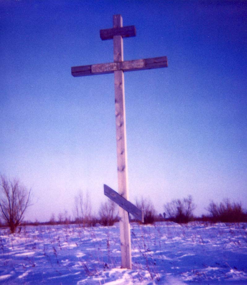 Номер фотографии 1 : Памятный крест жертвам политических репрессий : с. Назино Александровского р-на (на острове Назинский)