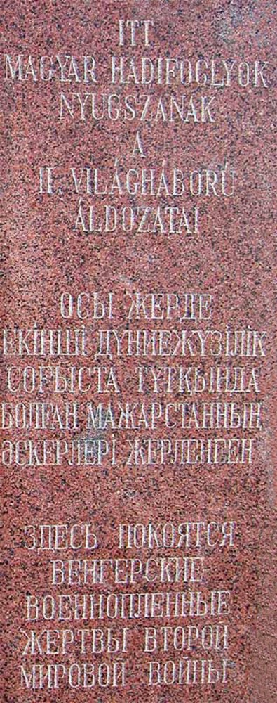 Фотография 8 : Мемориал узникам Карлага : Надпись на табличке памятника венграм : фотограф Д. Гусак