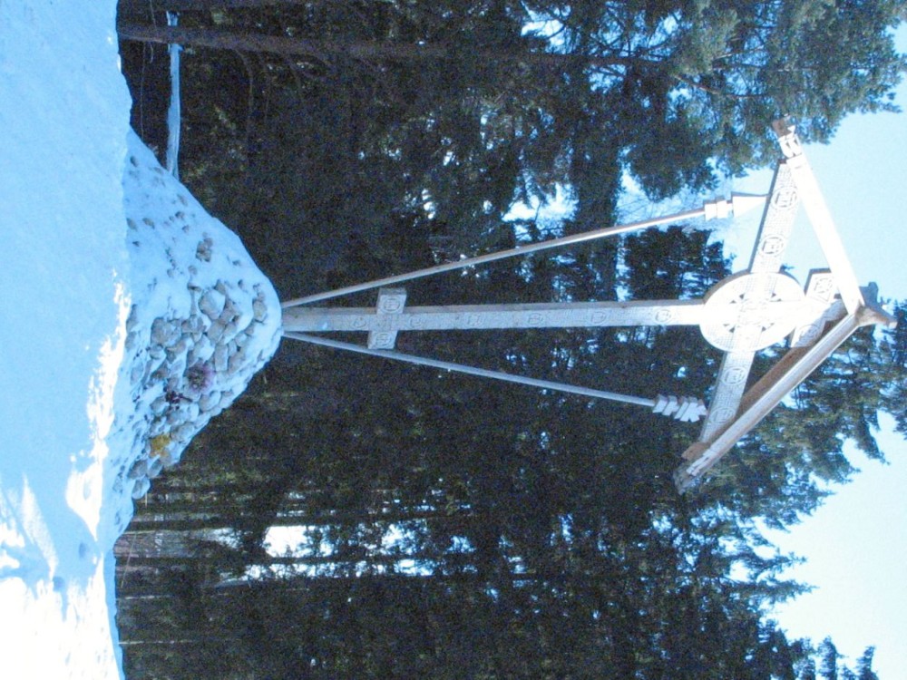 Номер фотографии 1 : Большой поклонный крест невинноубиенным, жертвам политическим репрессий : у храма Новомучеников близ Бутовского полигона : фотограф Г. Атмашкина