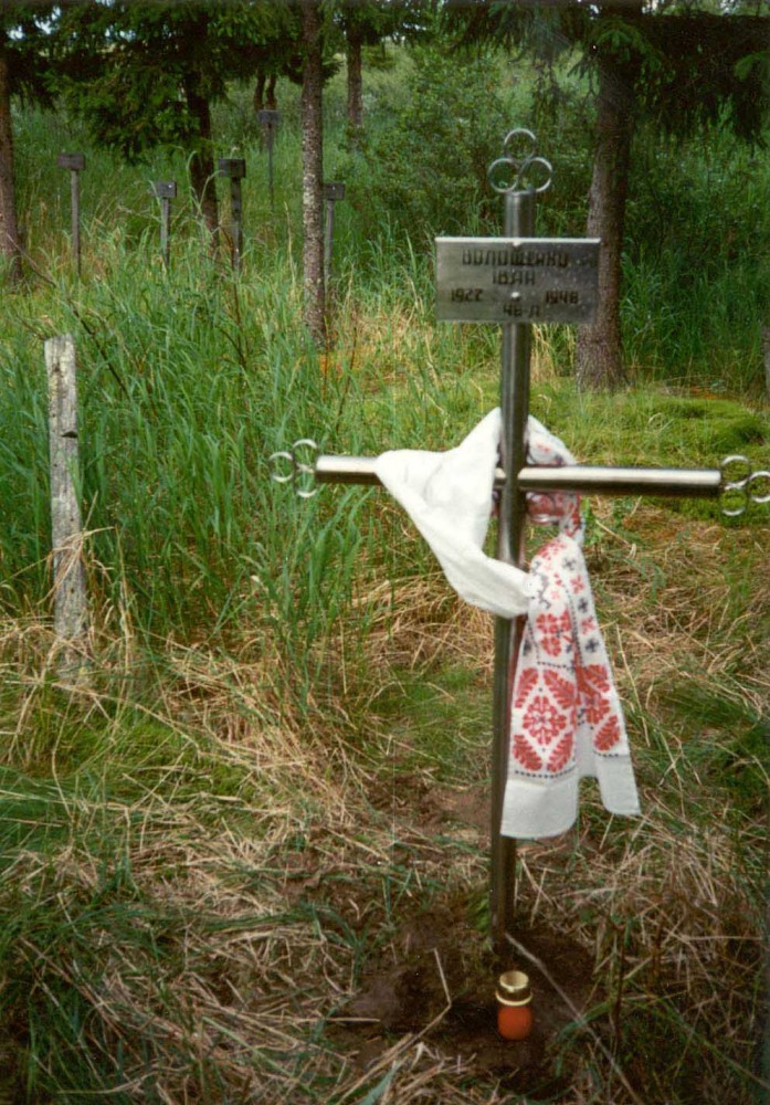 Номер фотографии 1 : Крест на могиле киевлянина Ивана Волощенко : мемориальное кладбище : фотограф И. Федущак